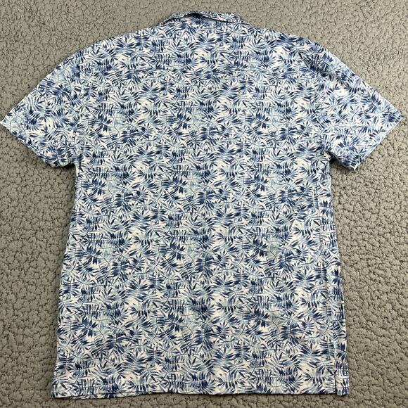 Report Collection Shirt Men Medium Blue Camp Hawaiian Tropical Sustainable NEW - Picture 7 of 8